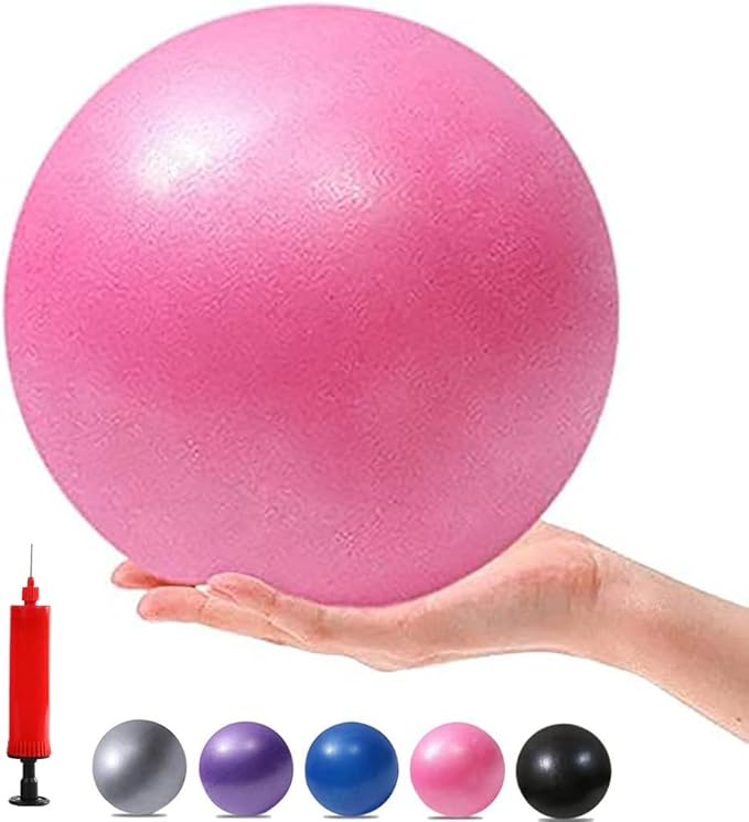 Mini Yoga Balls 6 Inch Exercise Pilates Therapy Balance Micropore Ball Barre Equipment for Home Stability Training Physical Core Training with Pump