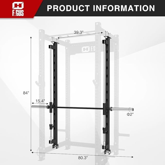 Smithe Machine Attachment for 3"x3" Power Cage Squat Rack, 2400lbs Multi-Functional Power Rack, Commercial Weight Lifting Gym Cage for Home Gym Free Weight with Attachment Set