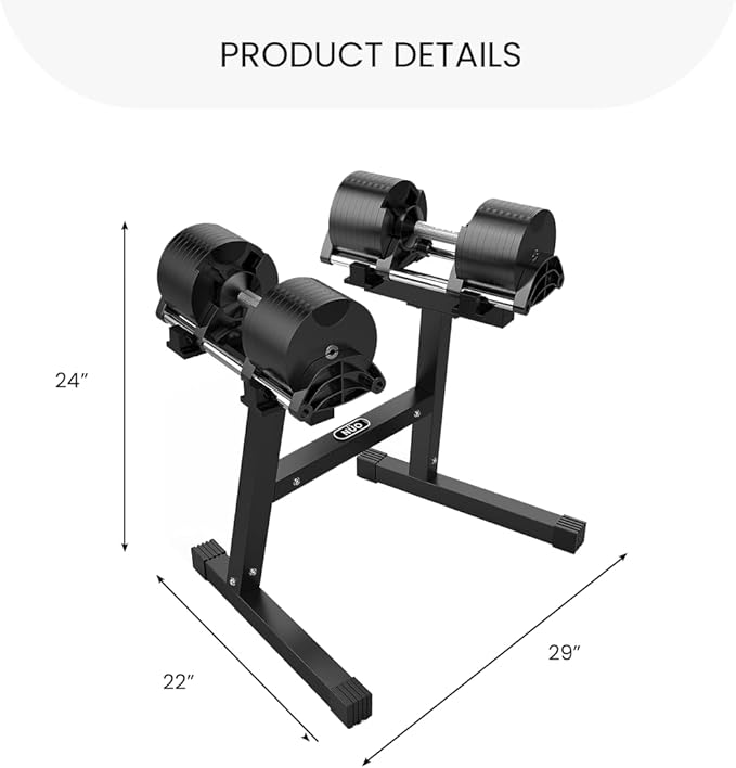 FF Finer Form Nuobell Adjustable Dumbbell Rack & Stand for Nuobell Adjustable Dumbbell Set – Safe, Convenient, and Prevents Accidents. Dumbbell Rack Only, No Weights Included