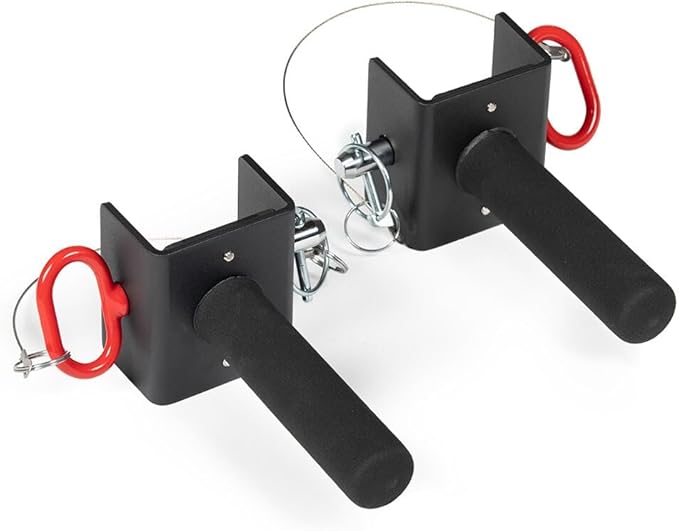 Titan Fitness Squat Handles Compatible with T-3 Series Power Rack, Sold as a Pair, Rack Mounted Dip Bar Station Attachments for 2" x 3" Tube Power Cage, Home Gym Rack Accessory