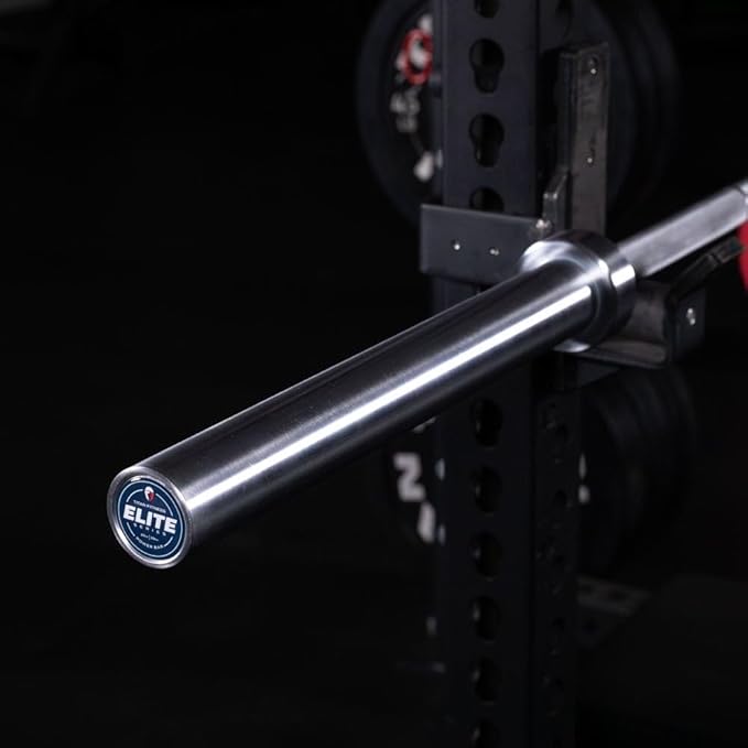 Titan Fitness Elite Series 20 KG Power Barbell, 2,000 LB Capacity, 29mm Shaft, Hard Chrome Finish, Brass Bushings & Aggressive Mountain Knurling, For Slow Squat, Bench, and Deadlifts