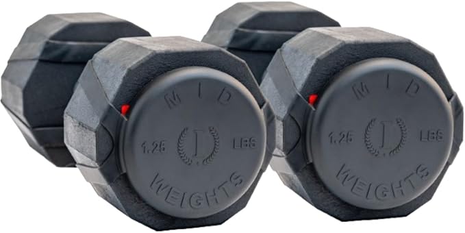 Mid Weights Silicone Microweights For Round or Hex Dumbbells, 1.25 lb. Add On Weight For Dumbbells, Fractional Weights To Add 1.25 or 2.5 lbs