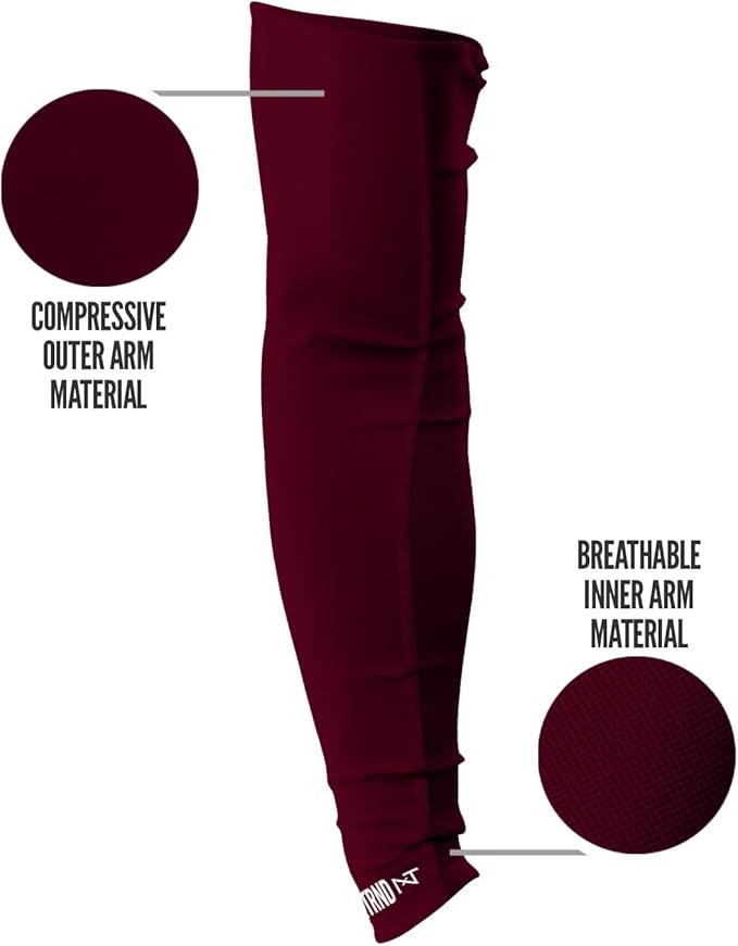 1 Pair Nxtrnd Compression Arm Sleeves for Men, Breathable Football, Basketball, Baseball Accessory, Adult & Kids
