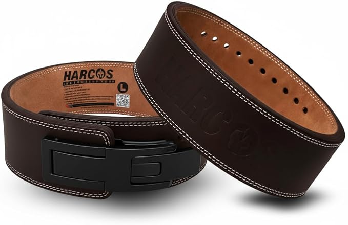 Harcos 13mm Premium Full Grain Leather Lever Weight Lifting Belt for Men & Women – Premium Gym Belt for Powerlifting, Squats, Deadlifts – Heavy Duty Lever Buckle – Weightlifting Belt for Gym Training & Bodybuilding