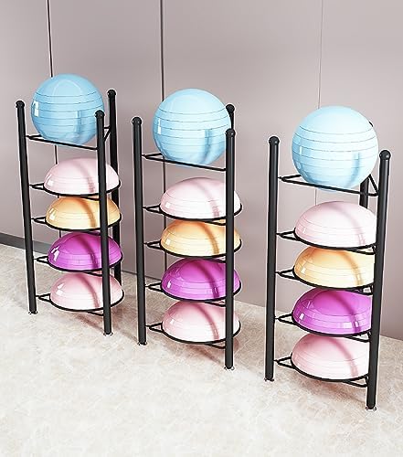 Exercise Ball Storage Rack - Home Gym Organizer for 3/5/6/7 Tier Floor Stand - Holds Bosu, Slam, Bowling & Medicine Balls - Durable, Space-Saving Design