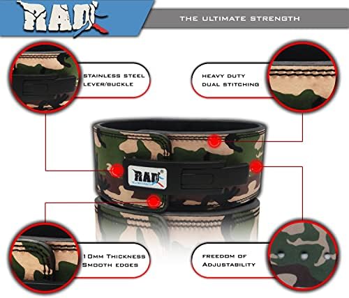RAD Lever Weight Lifting Gym Belt for Men & Women Size 63 TO107 CM,Thick 10MM & Width 4 Inch Lever Powerlifting Belts for Women Dead Lift Workout Belt Leather Weight Lifting Lever Gym Squat Belt