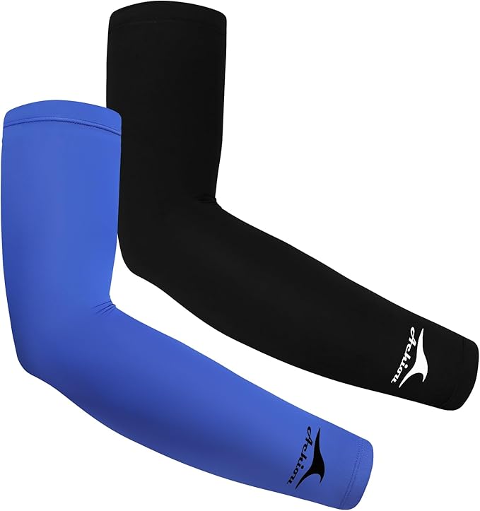 Achiou Cooling Ice Silk Arm Sleeves, Summer UV Sun Protection Compression Sleeves UPF 50+ for Women Volleyball Youth Sports
