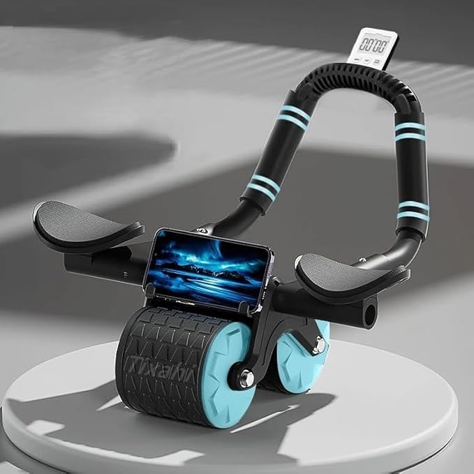 2026 Upgraded Automatic Rebound Ab Roller with Elbow Support, Dual Wide Wheel Ab Workout Equipment for Core Strength Training, Silent Ab Wheel for Beginners Men Women Home Gym Fitness