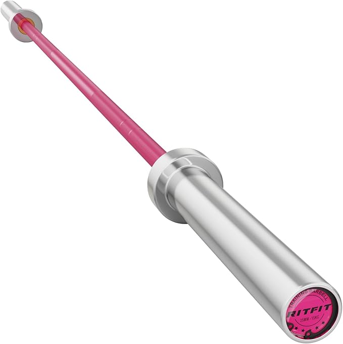 RitFit Elite 7ft Olympic Barbell, Robust 45lb Barbell for Weightlifting and Powerlifting, Superior Olympic Bar with Exceptional 500lbs Load Capacity, Weight Bar for 2” Standard Plates
