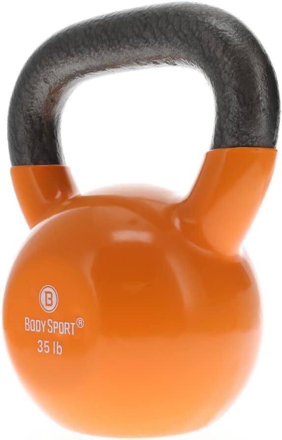 Body Sport Cast Iron Vinyl Coated Kettlebells – Kettlebell for Weight Lifting – Strength Training Kettlebell – Professional Fitness for Gym & At Home
