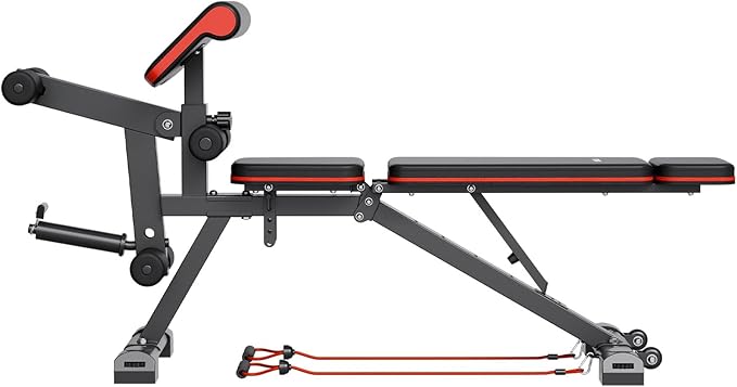 VEVOR Weight Bench, 800lbs/660lbs Adjustable Weight Bench Press for Full Body Workout, Exercise Sit-up Bench for Home Gym Strength Training, Multiple Functions, Fast Adjustment