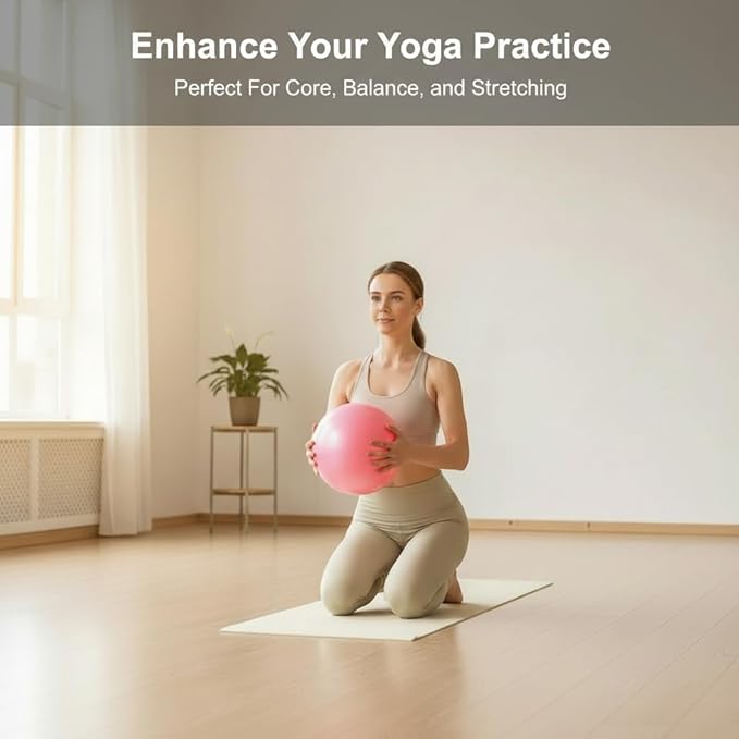 Exercise Ball, 9 Inch PVC Pilates Ball, for Physical Therapy, Yoga and Core Training