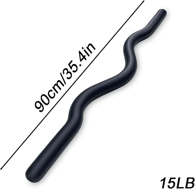 Weighted Workout EZ Curl Bar, Strength Training Bars, Soft Silicone Surface with Solid Steel Exercise Bar Barbell for Yoga, Pilates,Body Toning,and Strength Training