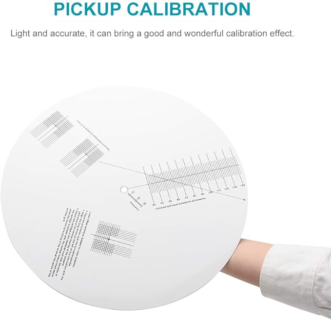 Acrylic Turntable Mat Cartridge Alignment Protractor, Turntable Accessories Anti-Sliding LP Vinyl Record Pickup Calibration Plate Distance Gauge Protractor Adjustment Tool Ruler(Color:White)