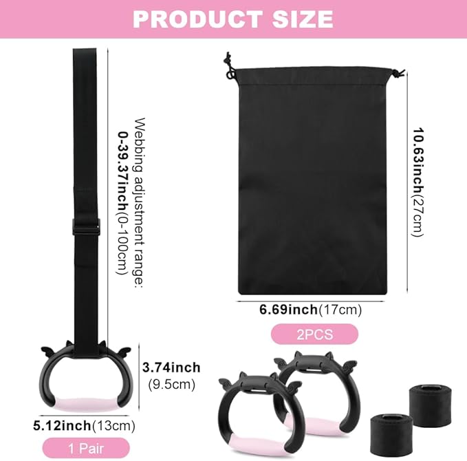 ‌Gymnastic Rings with Adjustable Straps, Heavy Duty 550lbs - Home Gym Equipment, Non-Slip Pull Up Rings for Workout, Strength Training Fitness Ring with Carry Bag‌
