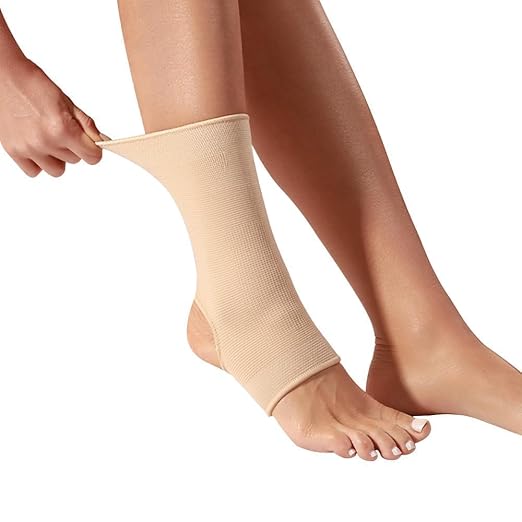 WrtmyR 2 Pack Ankle Brace Compression Sleeve, Ankle Wrap & Ankle Support for Women & Men, Ankle Compression Sock for Sprain, Swelling, Plantar Fasciitis, Tobillera (L/XL Nude)