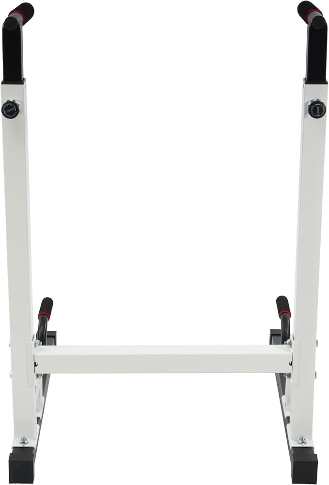 BalanceFrom Steel Frame Dip Station with Adjustable Height, 500 Pound Weight Capacity – Upper Body Workout Home Gym Equipment for Triceps, Push & Pull Ups, Leg Raises, and Bench Press