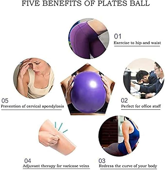 Mini Pilates Exercise Yoga Ball, 6 Inch Small Inflatable Exercise Yoga Ball,Core Training and Physical Therapy Equipment, with Pump