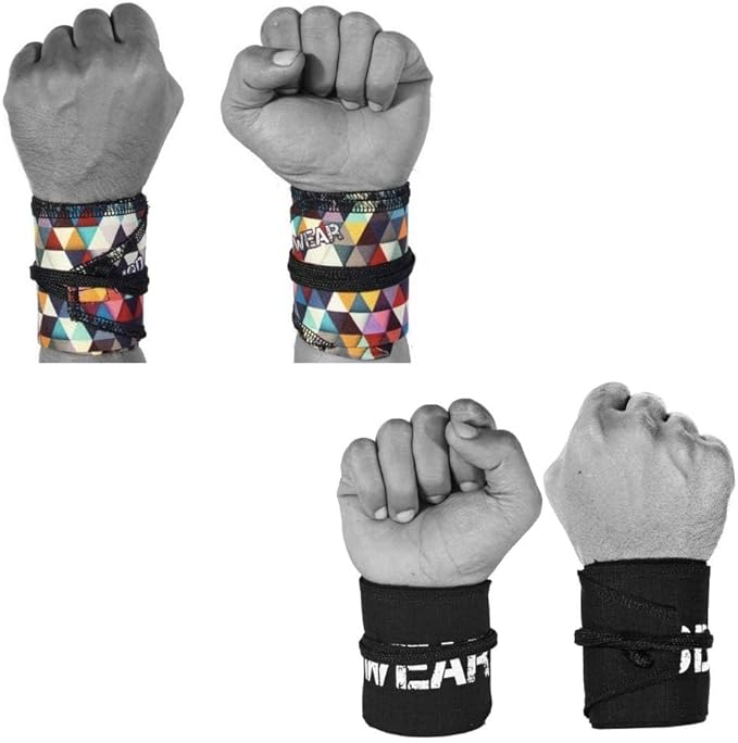 Wrist Wraps for Powerlifting, Strength Training, Bodybuilding, Cross Training, Olympic Weightlifting, Yoga Support - One Size Fits All
