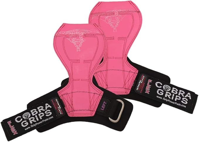 Cobra Grips Flex Model Weight Lifting Gloves Heavy Duty Straps Alternative Power Lifting Hooks for Deadlifts with Padded Wrist Wrap Support Bodybuilding