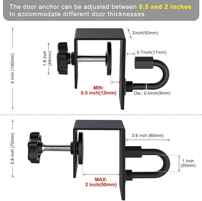 Kipika Door Anchor for Resistance Bands, Heavy Duty Door Anchor Attachment, Workout Door Mount Anchors for Body Weight Straps, Strength Training, Physical Therapy Exercise, Home Gym