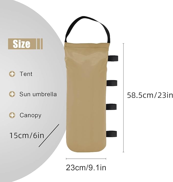 145 LBS Canopy Weights Sand Bags, 4-Pack Sand Bags for Weight Outdoor Advertising Tent Sunshade Fixed Windproof Pop up Canopy Tent Weights (Beige)