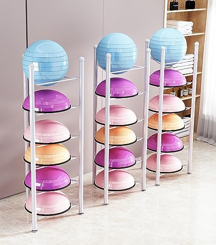 Balance Ball Storage Rack - Home Gym Equipment Organizer for Exercise Balls, 3/5/6/7 Tier Floor Stand for Bosu, Slam, Bowling, and Medicine Balls