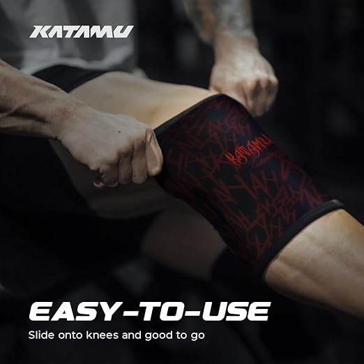 Katamu Premium Weightlifting, Powerlifting, Squats, Athletic and Fitness Knee Support Sleeve | Knee Sleeve for Men and Women | The Joker, XXL