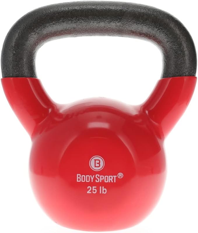 Body Sport Cast Iron Vinyl Coated Kettlebells – Kettlebell for Weight Lifting – Strength Training Kettlebell – Professional Fitness for Gym & At Home