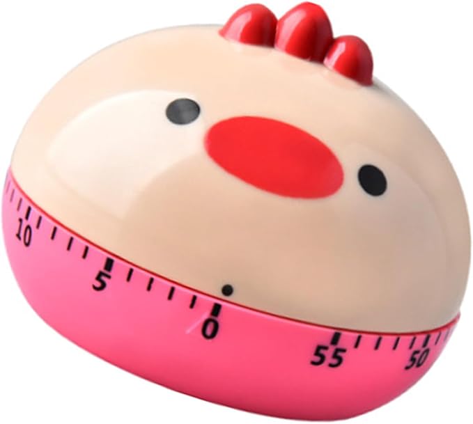 60 Minute Mechanical Kitchen Timers Cute Cartoon Animal Shape Mini Countdown Timer for Teachers Classroom Kids Homework Reading Adults Cooking Office (Chick)