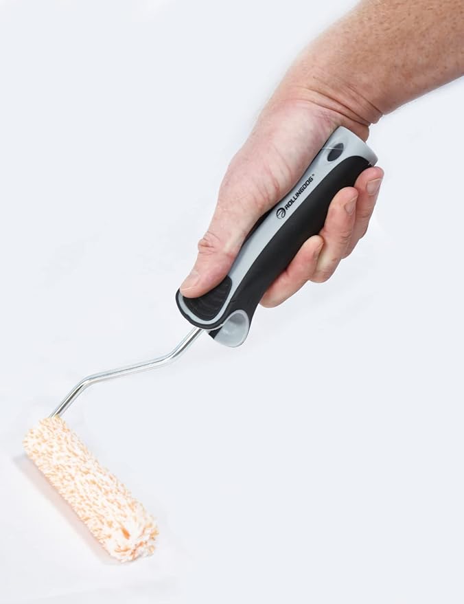 ROLLINGDOG Paint Roller Frame-With Single Rod,Use With 4 Inch Mini Paint Roller Covers,Great for Cutting in and Detail Painting (4 Inches)