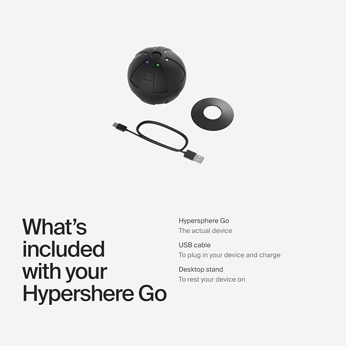 Hyperice Hypersphere Go - Vibrating Massage Ball for Muscle Recovery, Myofascial Release and Soreness Relief - Portable Fitness Massager, Perfect for use at The Gym, or at Home