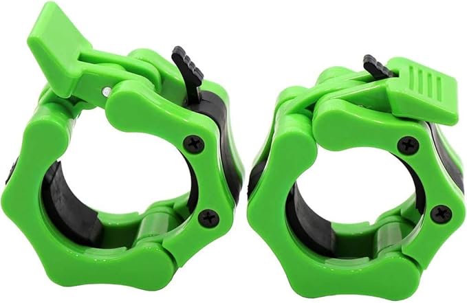 Barbell Clamps 2 inch, Heavy Duty Exercise Collars 2" Quick Release Pair of Locking Pro Olympic Weight Bar Plate Locks Collar Clips for Workout Weightlifting Fitness Training (Green£©