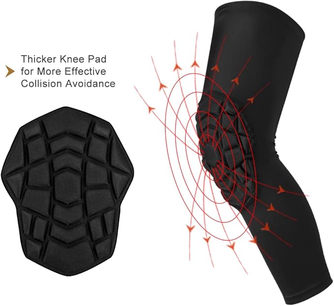 SZKANI Knee Pads Compression Leg Sleeve Knee Sleeve for All Sports Wrestling Protector Gear, 1 Pair of Knee Paded