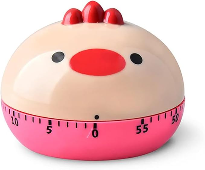 60 Minute Mechanical Kitchen Timers Cute Cartoon Animal Shape Mini Countdown Timer for Teachers Classroom Kids Homework Reading Adults Cooking Office (Chick)