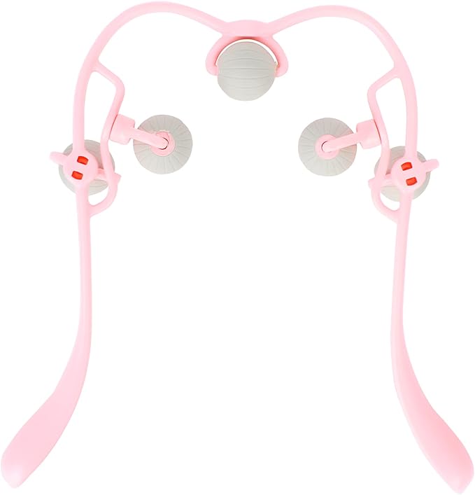 U Scinan Body Massage Pat Back Hammer Massage Tools Portable Massager Clap Stick for Shoulder Neck Foot (Pink(5 Heads))
