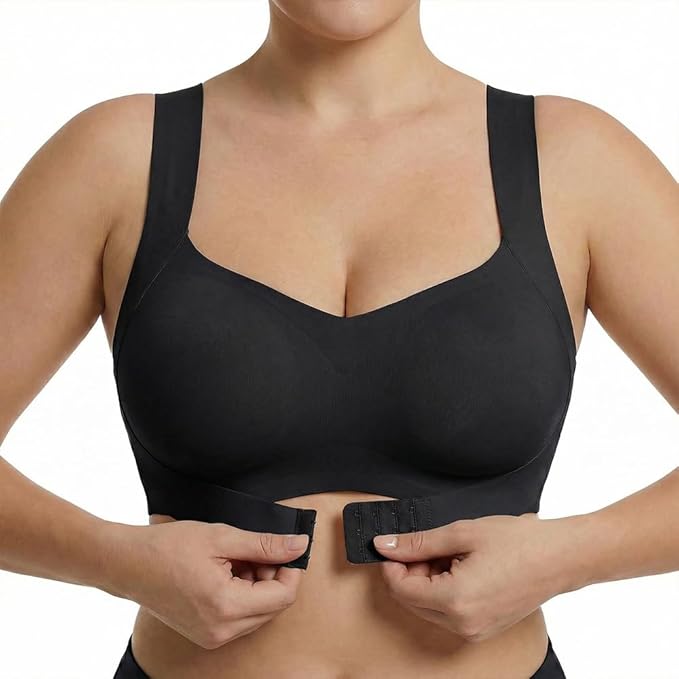 Posture Corrector Bra for Women, Wireless Push Up Bralette Full Coverage Back Support Brasieres