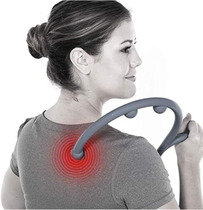 Mount Plus MP005 Back Massager Handheld Tool | Back and Neck Massager | Trigger Point Therapy Self Massage Tool | Fibromyalgia Pain Relief (10 Pack Blue)