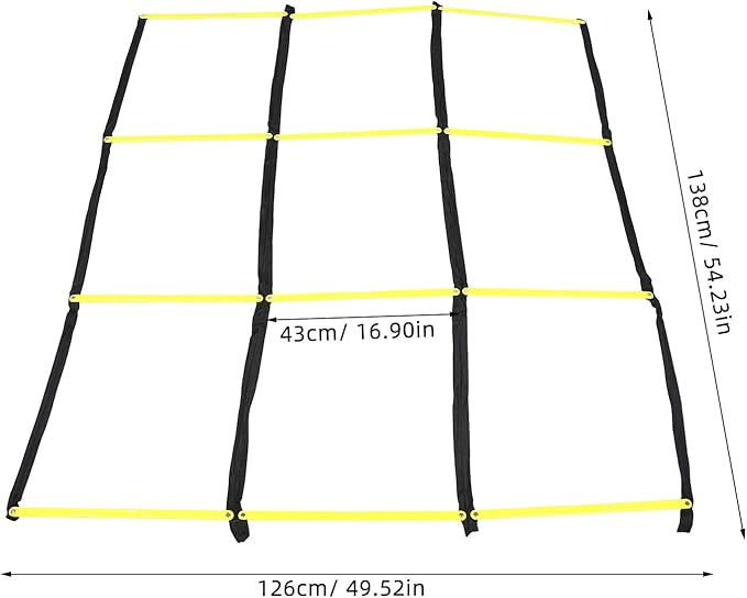 Training Ladder for Footwork: Nine-Square Agility Ladder Soccer and Football Training - Portable Rope Design for Speed and Agility Workouts