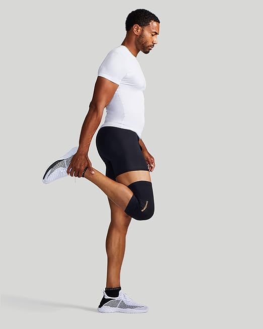 Tommie Copper Core Compression Infrared Knee Sleeve, Unisex, Men & Women, 4D Stretch Infrared Infused, Self-Warming Sleeve for Muscle Support & Stability - Black - Small