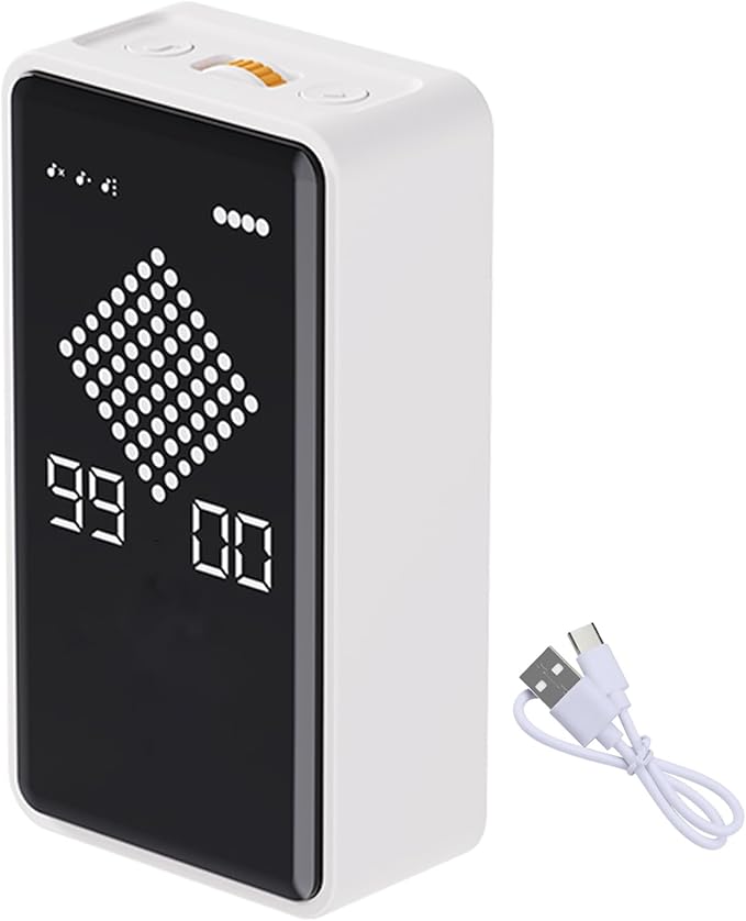 Digital Visual Timer for Kids, 0-99mins Sand Timer with Gravity Sensor, Hourglass Animation, Type-C Rechargeable Magnetic Visual Timer for Classroom, Cooking, Fitness, Baking, ADHD(White)