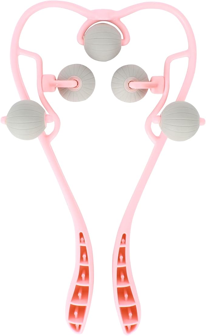 U Scinan Body Massage Pat Back Hammer Massage Tools Portable Massager Clap Stick for Shoulder Neck Foot (Pink(5 Heads))