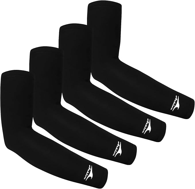 Achiou Cooling Ice Silk Arm Sleeves, Summer UV Sun Protection Compression Sleeves UPF 50+ for Women Volleyball Youth Sports