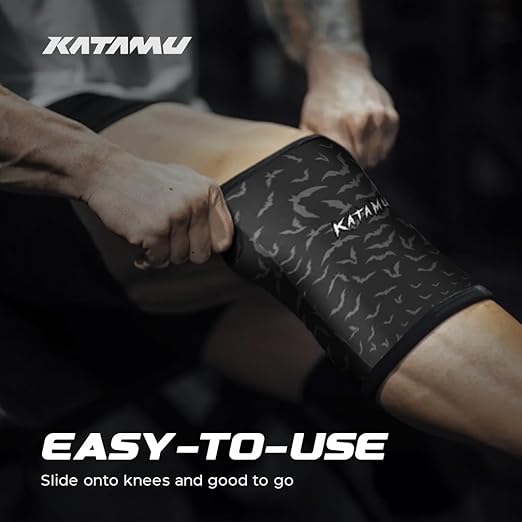 Katamu Premium Weightlifting, Powerlifting, Squats, Athletic and Fitness Knee Support Sleeve | Knee Sleeve for Men and Women | Batman, XXL