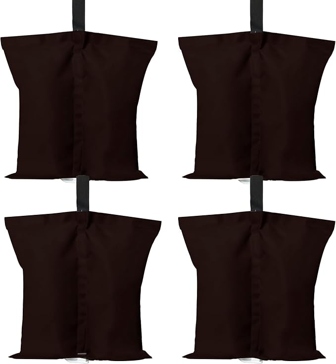 ABCCANOPY Canopy Weights 120 LBS Gazebo Tent Sand Bags,4-Pack Brown (Without Sand)