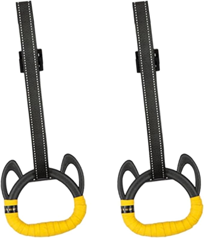 Gymnastics Rings Pull up Rings Adjustable Straps Buckles Indoor Calisthenics for Kids Adult with Hand Tape Training Rings