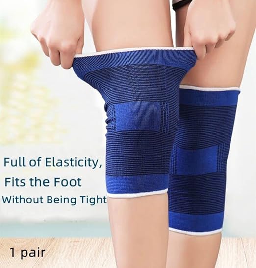 Knee Brace 2 Pack Knee Pads, 1 Pair Knee Braces Compression Sleeves For Women Men, Knee Protector for Knee Pain Joint Protect Knee Support For Sport Running Fitness Football Basketball (Blue)