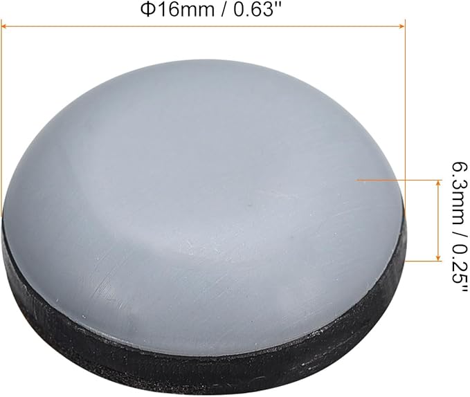 uxcell Furniture Sliders, 16Pcs 5/8" - PTFE Round Appliance Slider, Self-Adhesive Chair Glides, Chair Leg Floor Protectors for Carpet Hardwood Floors