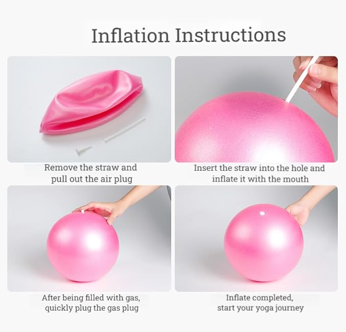 Exercise Ball, 9 Inch PVC Pilates Ball, for Physical Therapy, Yoga and Core Training