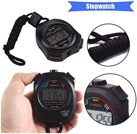 Pgzsy 2 Pack Multi-Function Electronic Digital Sport Stopwatch Timer, Large Display with Date Time and Alarm Function,Suitable for Sports Coaches Fitness Coaches and Referees,Pgzsy